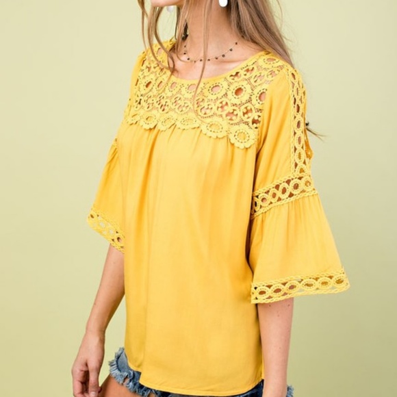 Babydoll Knit Yellow Top - Picture 1 of 5